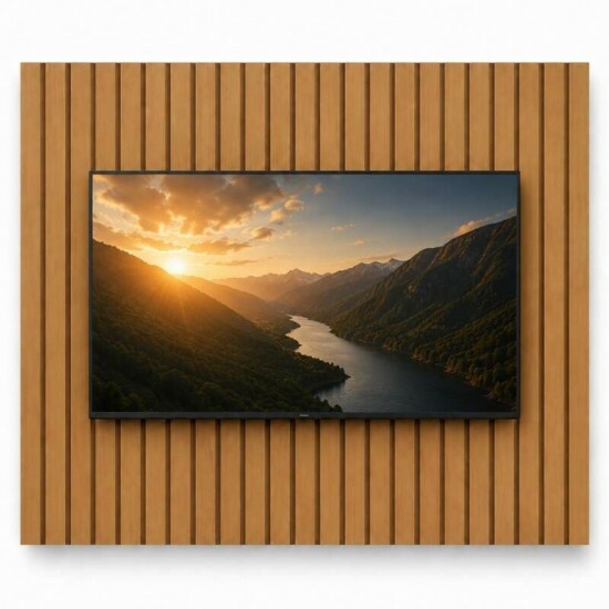Combo Painel Ripado Plus Modular Nature + Nicho Tucum� Nature/Off + Torre Modular 2.2 Nature + Prateleira Luci Nature Larg. 2.16m - JB Bechara