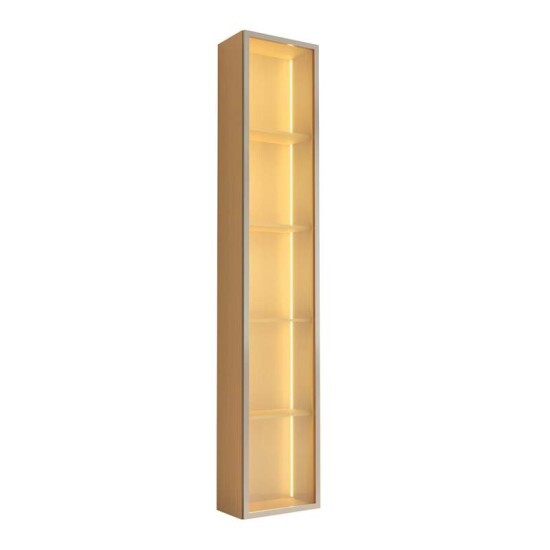 Combo Painel Ripado Plus Modular Nature + Nicho Tucum� Nature/Off + Torre Modular 2.2 Nature + Prateleira Luci Nature Larg. 2.16m - JB Bechara