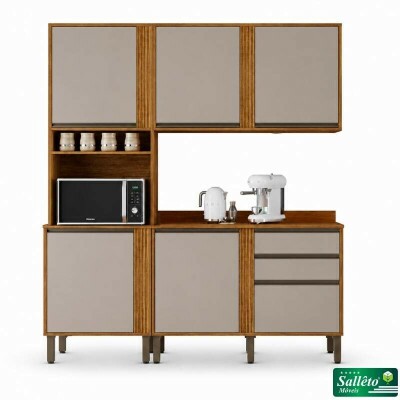 Torre Quente Cozinha P�rola + Balc�o 1.20m + A�reo 2 Portas 1.20m Cinamomo/Off - Sall�to