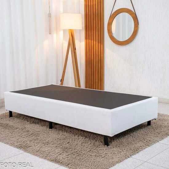 Colch�o Solteiro Molas Ensacadas Eiffel Anjos + Base Box Solteiro Korino Branca Ortobel - 88x188x63 cm
