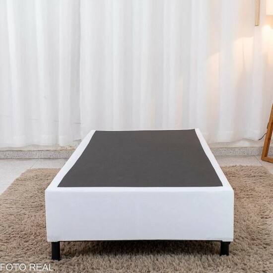 Colch�o Solteiro Molas Ensacadas Eiffel Anjos + Base Box Solteiro Korino Branca Ortobel - 88x188x63 cm