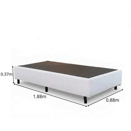 Colch�o Solteiro Molas Ensacadas Eiffel Anjos + Base Box Solteiro Korino Branca Ortobel - 88x188x63 cm