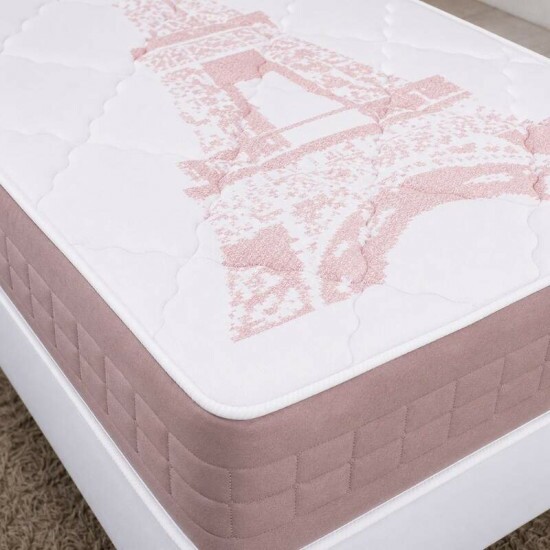 Colch�o Solteiro Molas Ensacadas Eiffel Anjos + Base Box Solteiro Korino Branca Ortobel - 88x188x63 cm