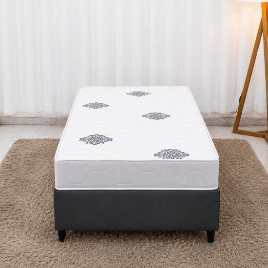 Colch�o Solteiro Ortop�dico Confort Premium Inovaflex + Base Box Solteiro Korino Preto Ortobel - 88x188x55 cm