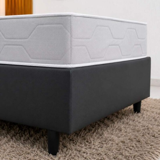 Colch�o Solteiro Ortop�dico Confort Premium Inovaflex + Base Box Solteiro Korino Preto Ortobel - 88x188x55 cm