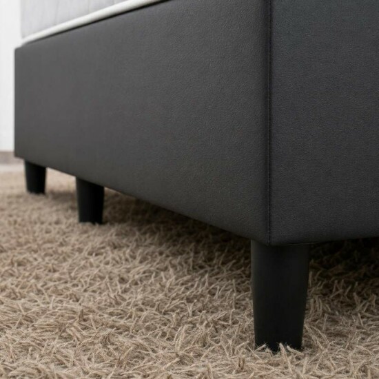 Colch�o Solteiro Ortop�dico Confort Premium Inovaflex + Base Box Solteiro Korino Preto Ortobel - 88x188x55 cm