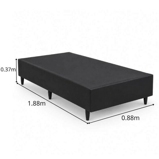 Colch�o Solteiro Espuma Lestespuma + Base Box Solteiro Korino Preto Ortobel - 88x188x51 cm