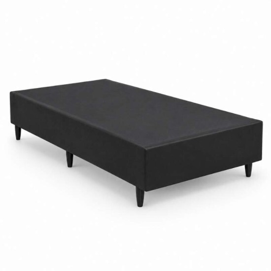Colch�o Solteiro Espuma Lestespuma + Base Box Solteiro Korino Preto Ortobel - 88x188x51 cm