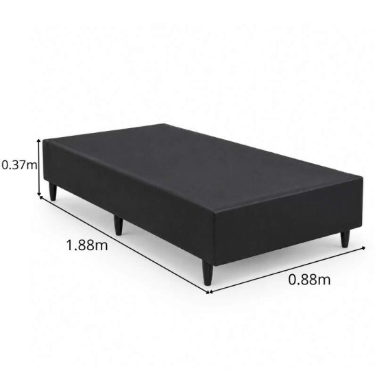 Colch�o Solteiro Espuma Dream Soft Ortobom + Base Box Solteiro Korino Preto Ortobel - 88x188x49