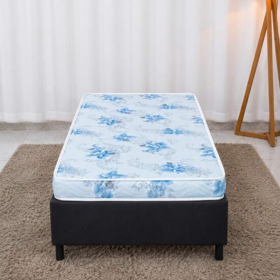 Colch�o Solteiro Espuma Dream Soft Ortobom + Base Box Solteiro Korino Preto Ortobel - 88x188x49