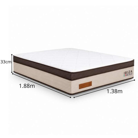 Colch�o Casal Molas Ensacadas Ibiza Bianchi 138x188x33 cm | Suporta at� 400kg