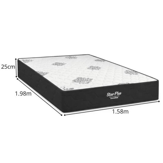 Colch�o Queen Molas Ensacadas Pocket Star Plus Inovaflex 158x198x25 cm | Suporta at� 240kg