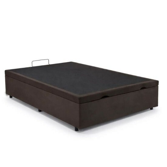 Colch�o Casal Molas Ensacadas Supreme Bianchi + Base Box Ba� Casal Confort Sued Marrom Blindado Issacar - 138x188x70