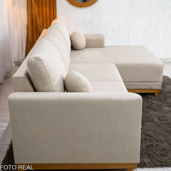 Sof� 3 Lug. Arm�nia C/Chaise Larg. 2.50m Linho Bege A57
