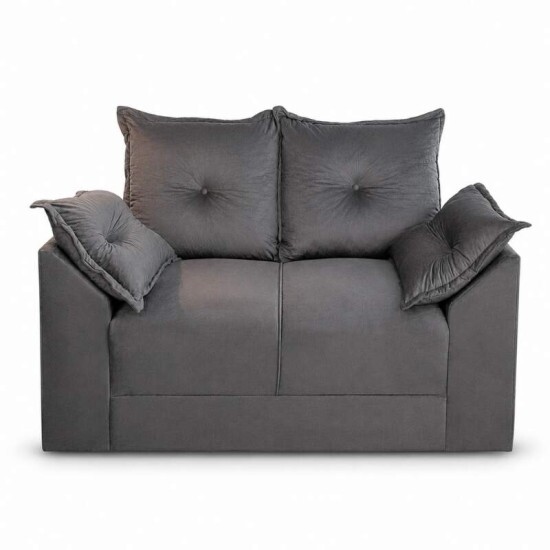 Sof� 2 Lugares Petra Veludinho Cinza 605/502 Larg. 1.30m
