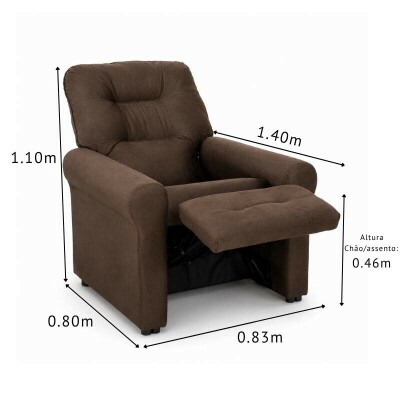 Poltrona Reclin�vel Clio MX-24 Veludo Marrom 256