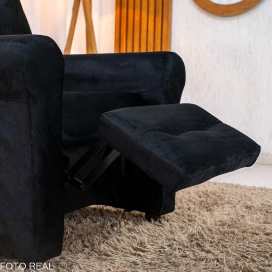 Poltrona Reclin�vel Clio MX-24 Veludo Preto 451