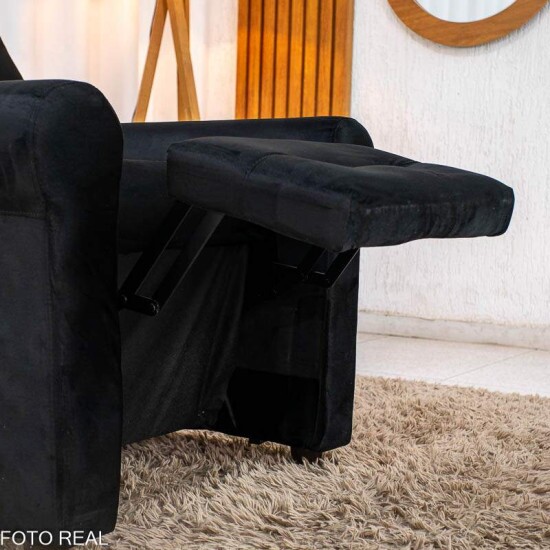 Poltrona Reclin�vel Clio MX-24 Veludo Preto 451