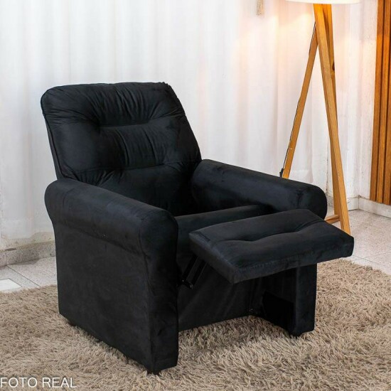 Poltrona Reclin�vel Clio MX-24 Veludo Preto 451