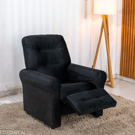 Poltrona Reclin�vel Clio MX-24 Veludo Preto 451