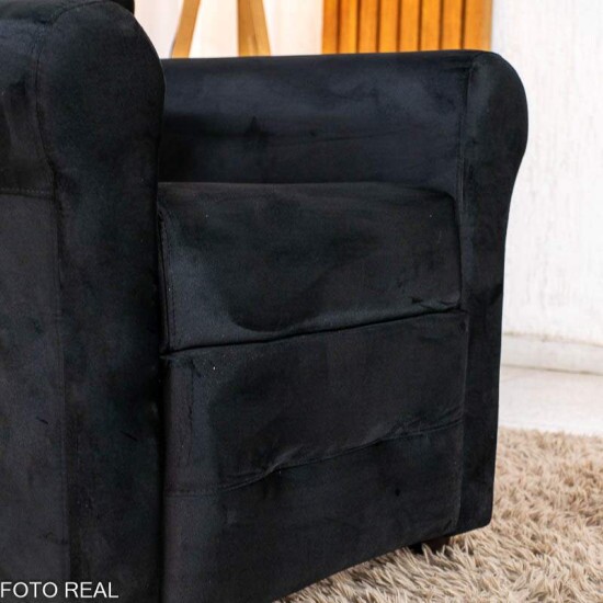 Poltrona Reclin�vel Clio MX-24 Veludo Preto 451