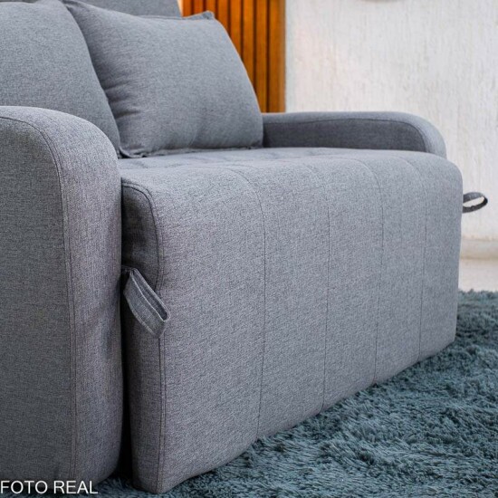 Sof� Cama Amora New Larg. 1.37m Linho Cinza 250/487