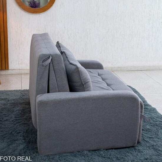 Sof� Cama Amora New Larg. 1.37m Linho Cinza 250/487