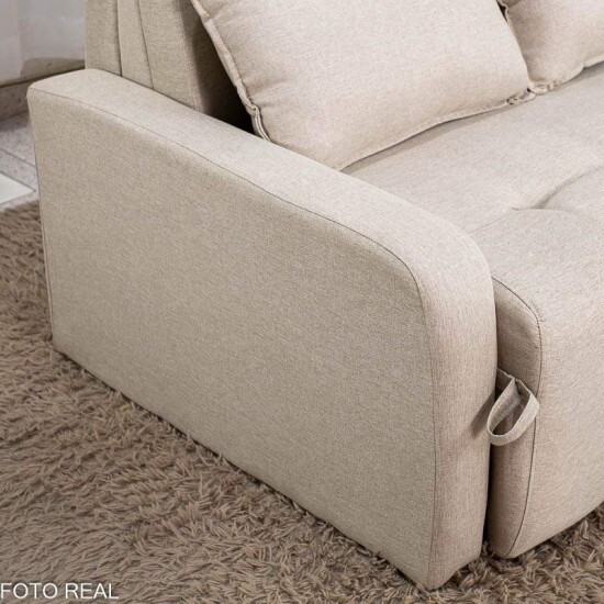 Sof� Cama Amora New Larg. 1.37m Linho Bege 488