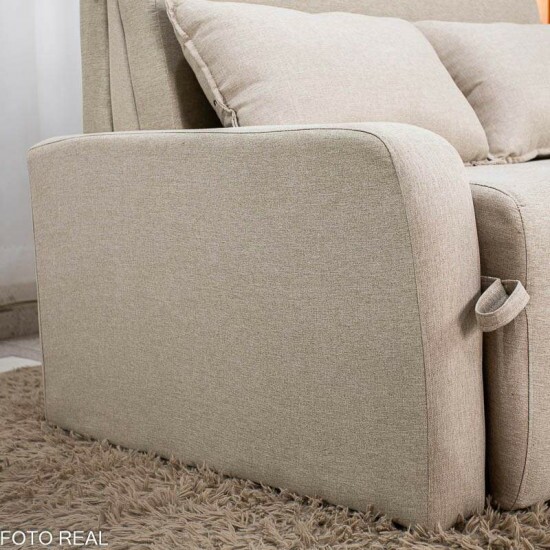 Sof� Cama Amora New Larg. 1.37m Linho Bege 488