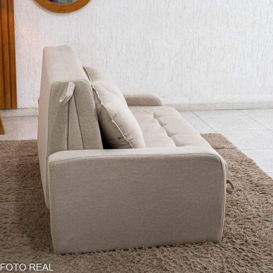 Sof� Cama Amora New Larg. 1.37m Linho Bege 488