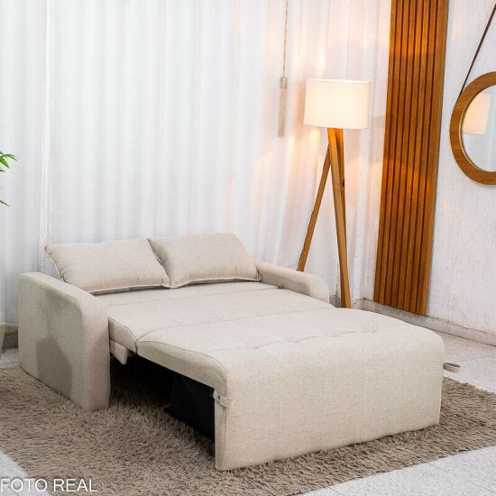 Sof� Cama Amora New Larg. 1.37m Linho Bege 488