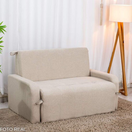 Sof� Cama Amora New Larg. 1.37m Linho Bege 488