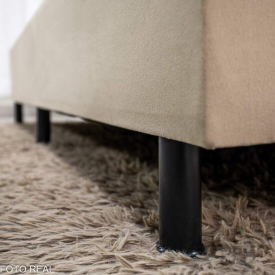 Base Box Queen Bipartida Sued Bege 158x198x37 cm - Ortobel