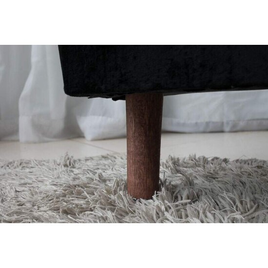 Cabeceira Casal Lavnia Veludo Preto Largura 1.40m