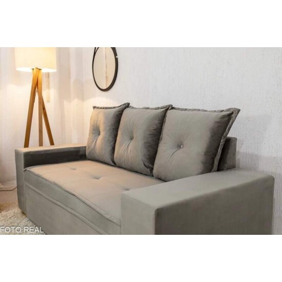 Sof� 3 e 2 lugares Aracaju Veludo Cinza 813