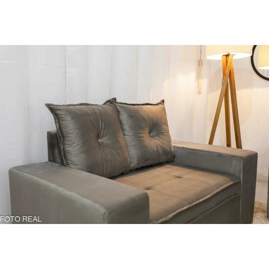 Sof� 3 e 2 lugares Aracaju Veludo Cinza 813