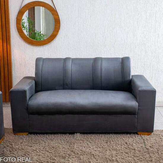 Sof� 3 e 2 lugares Macei� Veludo Cinza 814