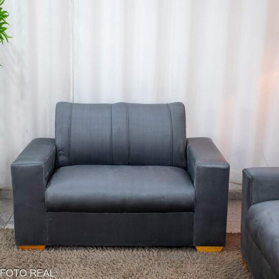 Sof� 3 e 2 lugares Macei� Veludo Cinza 814