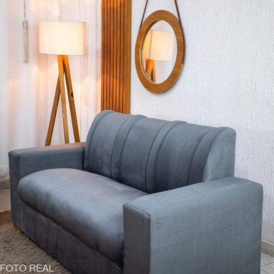 Sof� 3 e 2 lugares Macei� Veludo Cinza 814