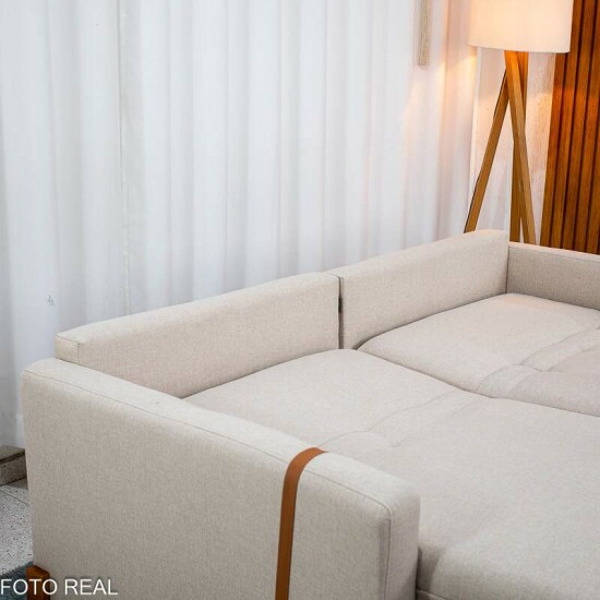 Sof� Retr�til Luma 2.00m Linho Bege 30 - Sem Caixa