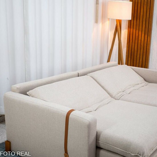 Sof� Retr�til Luma 2.00m Linho Bege 30 - Sem Caixa