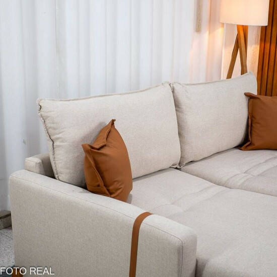 Sof� Retr�til Luma 2.00m Linho Bege 30 - Sem Caixa