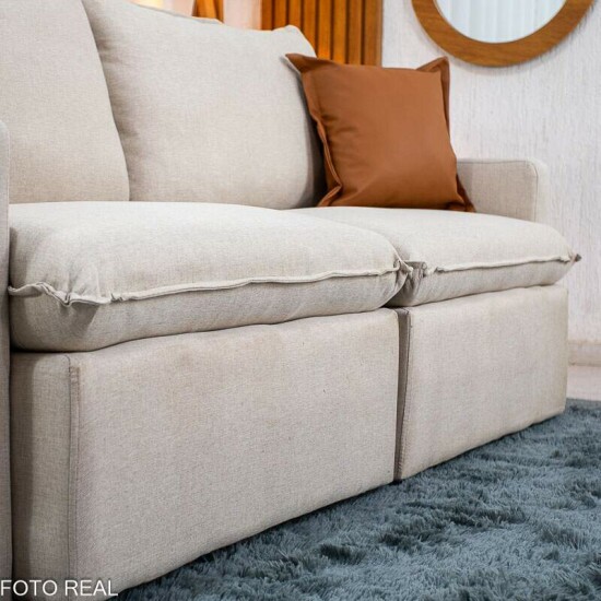 Sof� Retr�til Luma 2.00m Linho Bege 30 - Sem Caixa