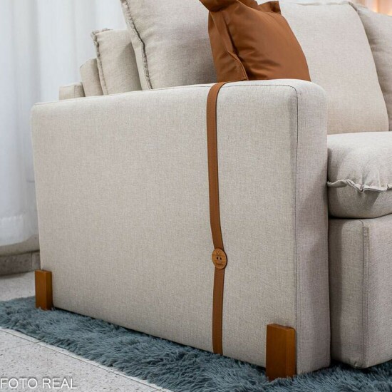 Sof� Retr�til Luma 2.00m Linho Bege 30 - Sem Caixa