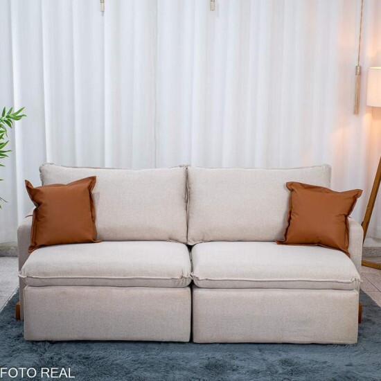 Sof� Retr�til Luma 2.00m Linho Bege 30 - Sem Caixa
