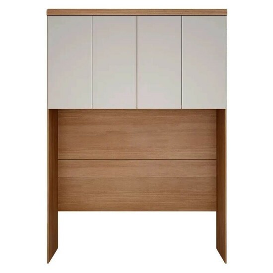 Modulado Queen Cumaru/Fendi Fosco 1 Guarda-Roupa Rizon New 4 Pts + 2 Criado Rizon + 1 Canto Obl�quo Rizon C/Porta de Vidro + 1 A�reo 4 portas Rizon - Novo Horizonte