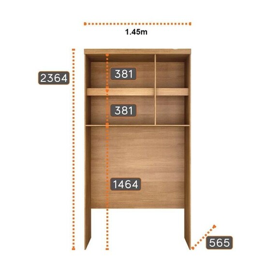 Modulado Casal Cumaru/Fendi Fosco 1 Roupeiro Rizon 4 Pts + 1 Criado Rizon + 1 A�reo 3 portas Rizon - Novo Horizonte