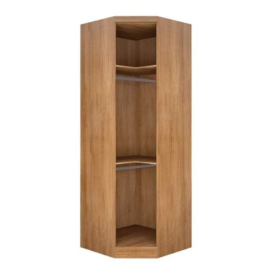 Guarda roupa Solteiro Cumaru/Fendi Fosco 1 Guarda-roupa Rizon 4 Pts + 1 Criado Rizon + 1 Canto Obl�quo Rizon C/Porta de Vidro + 1 Modulado Rizon 1 Porta + 1 A�reo 2 portas Rizon - Novo Horizonte