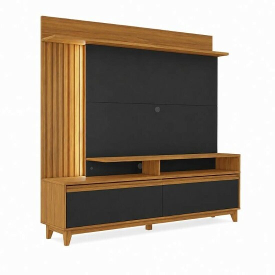 Home NT 1400 Freij�/Preto C/Detalhe Ripado e LED para TV\\\'s at� 60 Polegadas Larg. 1.83m - Not�vel