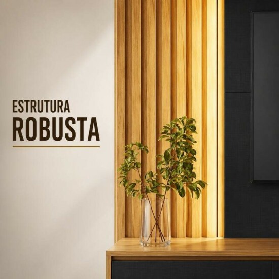 Home NT 1400 Freij�/Preto C/Detalhe Ripado e LED para TV\\\'s at� 60 Polegadas Larg. 1.83m - Not�vel
